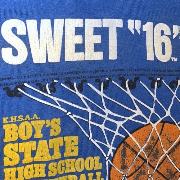 80s Vintage USA Made Kentucky High School Sweet 16 Basketball Raglan Sweatshirt - Picture 4 of 12